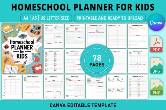 Download Editable Homeschool Planner for Kids - Planner Collection