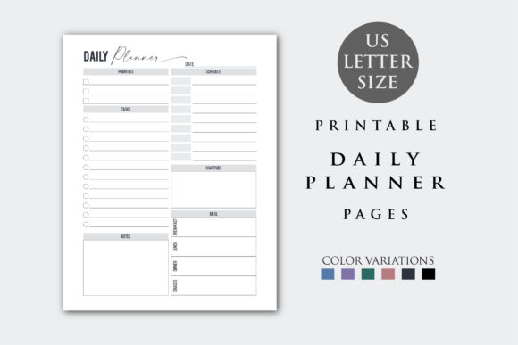 Download Letter Size Daily Planner Inserts - Planner Collection