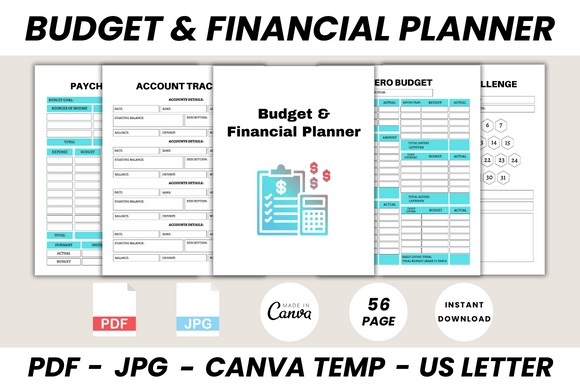 Download Budget &amp; Financial Planner Canva Temp - Planner Collection