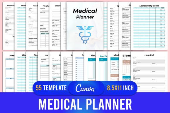 Download Medical Planner Canva Kdp Interior - Planner Collection