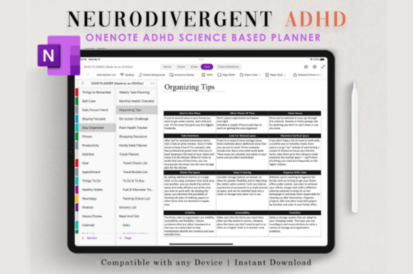 Download Onenote Adhd Planner Digital - Planner Collection