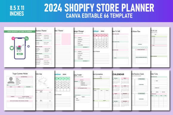 Download 2024 Shopify Store Planner Canva KDP - Planner Collection