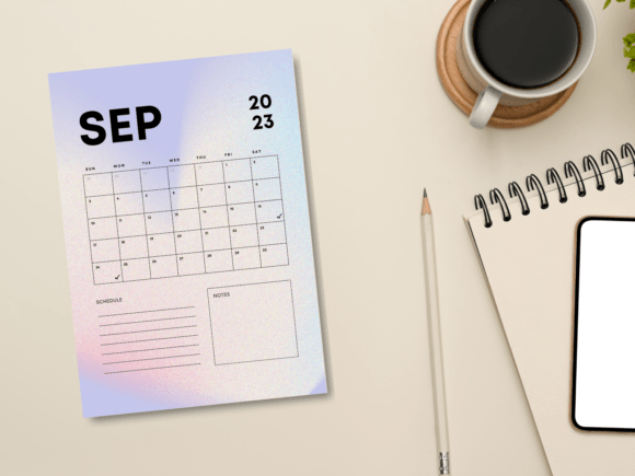 Download Gradient Minimal September 2023 Planner - Planner Collection